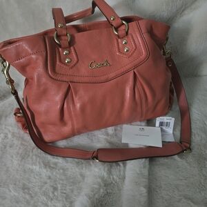 Coach Coral Leather Shoulder Bag